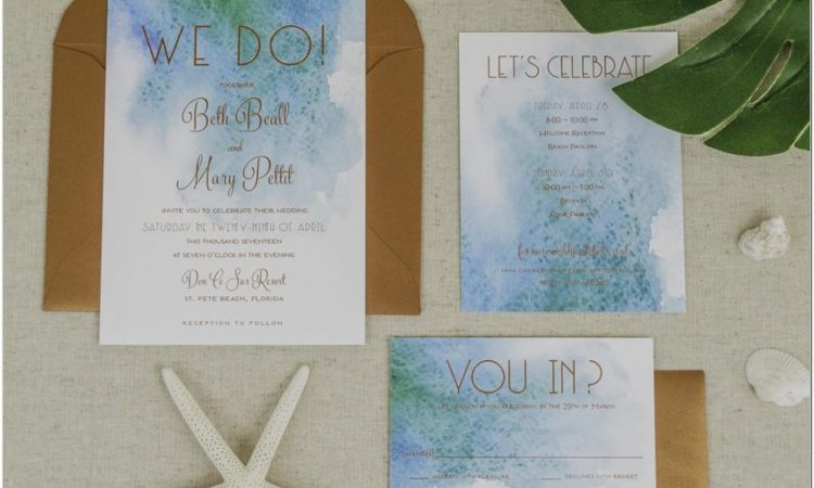 Beach Wedding Invitation Wording Templates