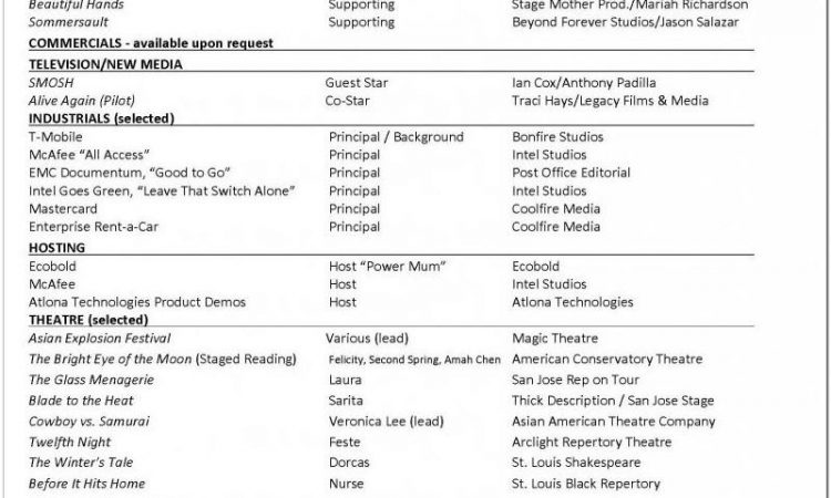 Beginner Acting Resume Template