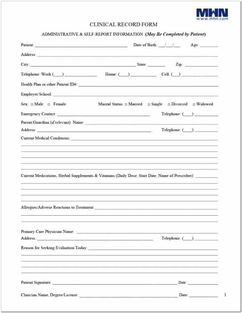 Behavioral Health Progress Notes Forms