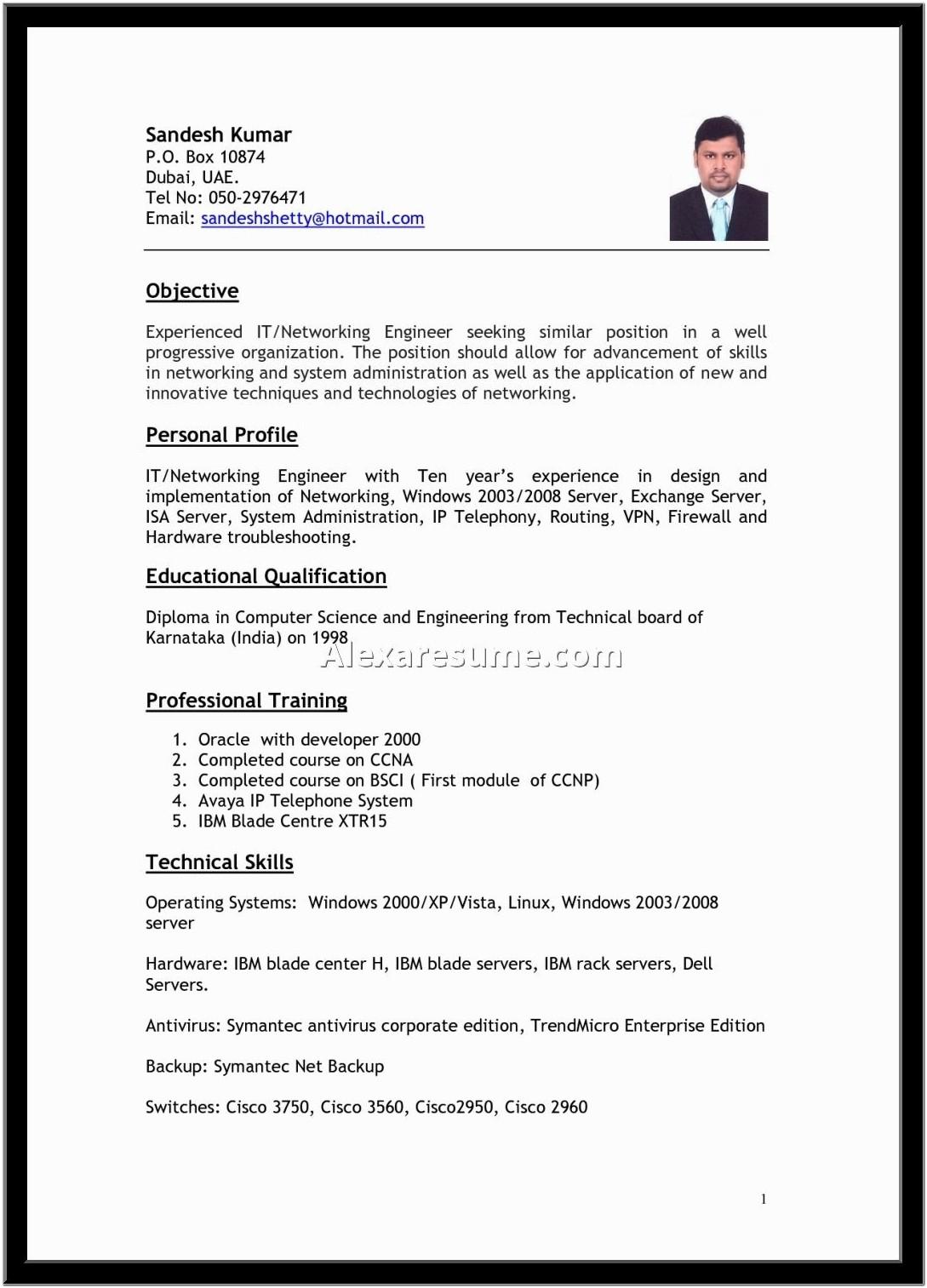 Best Resume Format For Engineers In India