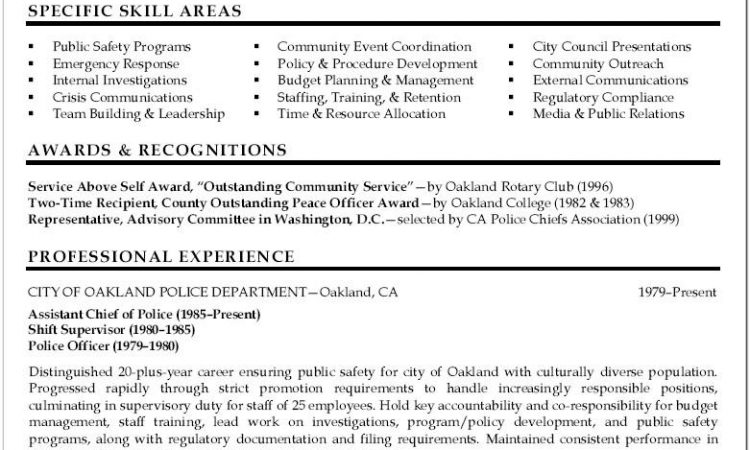 Best Resume Format For Law Enforcement