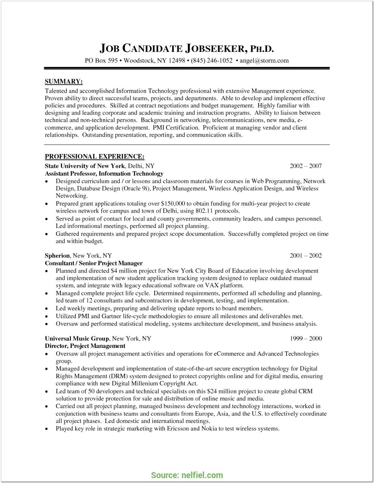 Best Resume Format For Project Managers