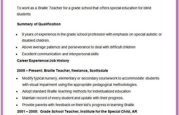 Best Resume Format For School Teacher