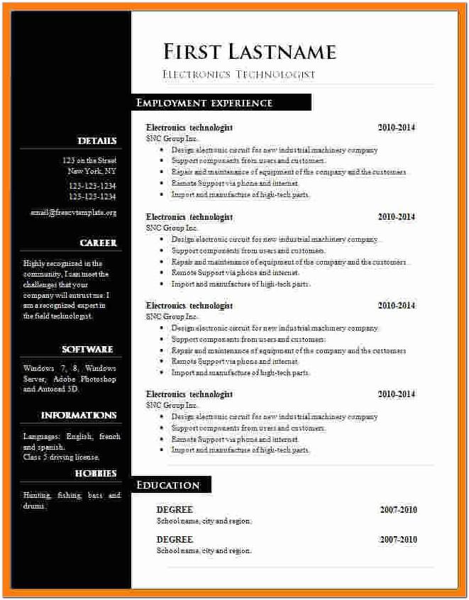 Best Resume Format Template Free Download