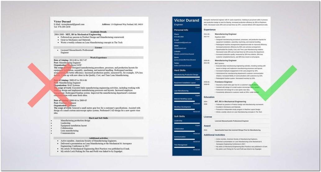 Best Resume Templates For Engineering Freshers
