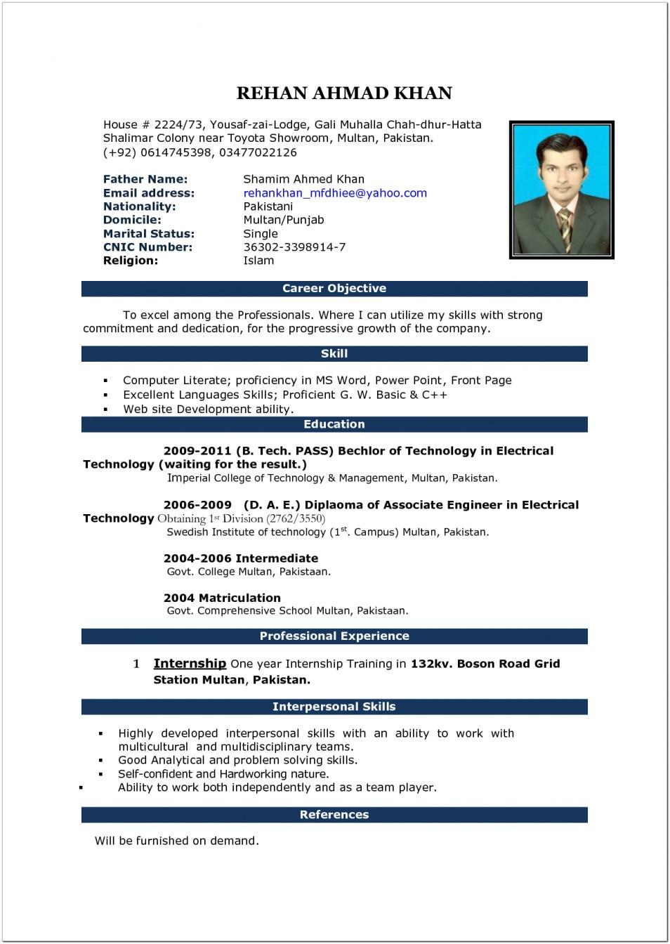 Best Word Document Resume Template