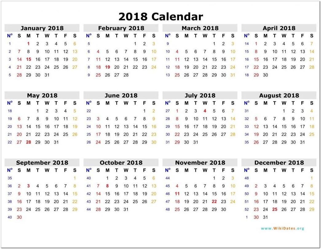 Bi Weekly Calendar Template 2018