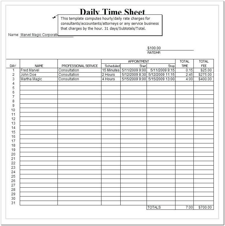 Bi Weekly Employee Timesheet Template