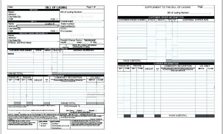 Bill Of Lading Example Pdf