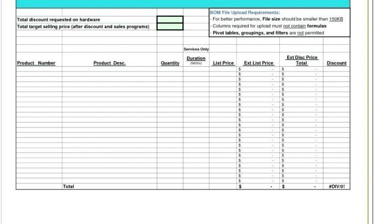 Bill Of Material Template Solidworks