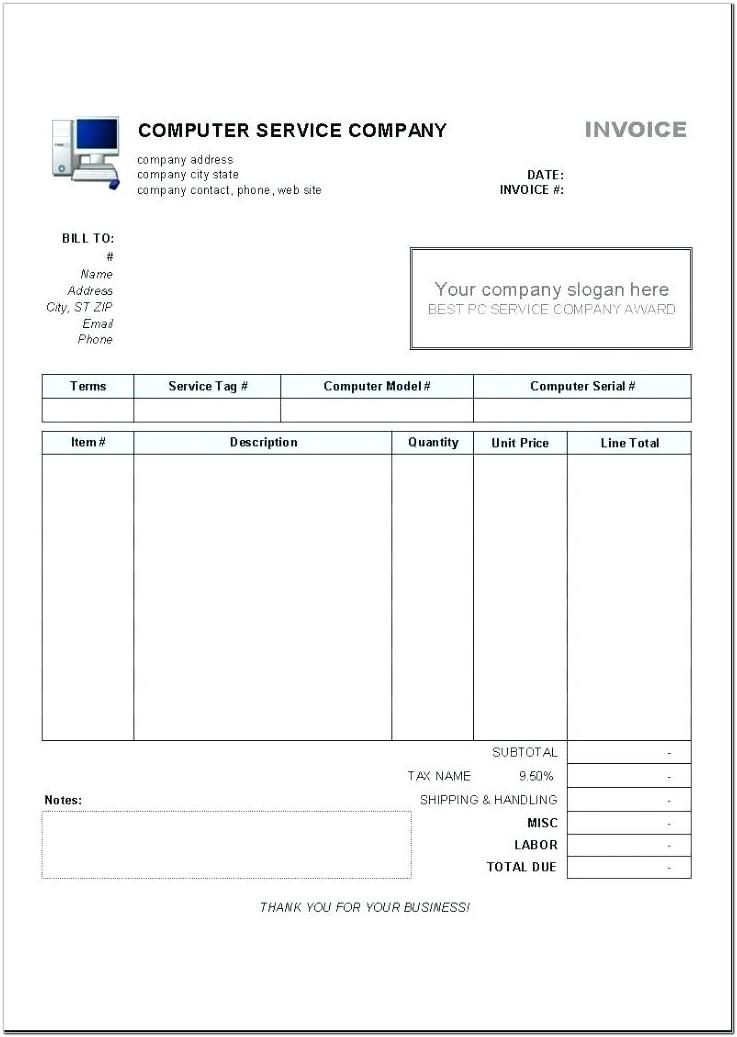 Bill Of Sale For Services Rendered Template