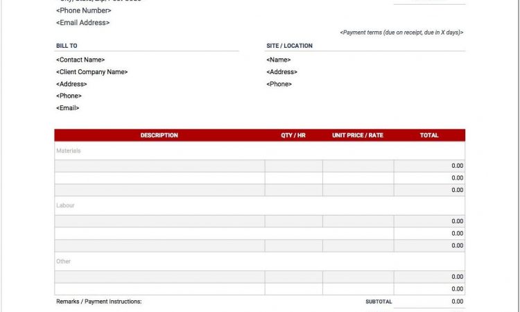 Billing Invoice For Consulting Template