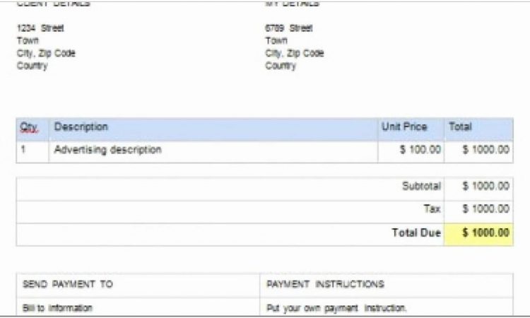 Billing Invoice Template For Word