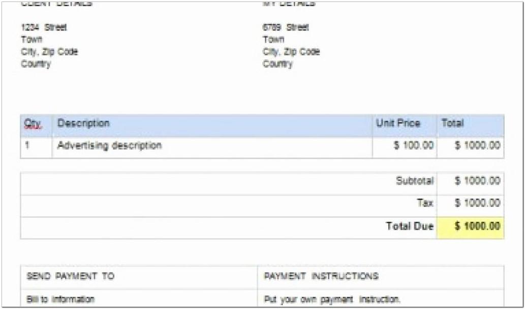 Billing Invoice Template For Word
