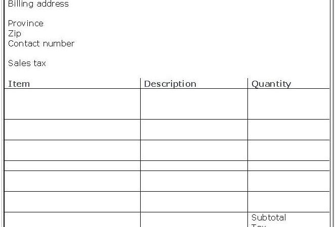 Billing Invoice Template Word Download