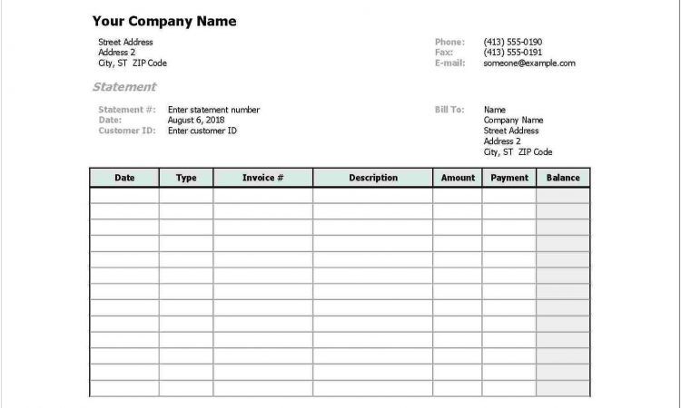 Billing Statement Template Download