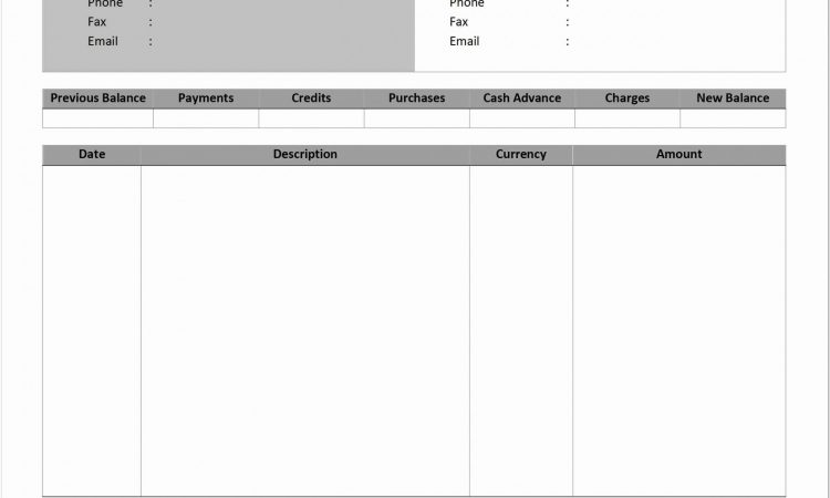 Billing Statement Template Free Word