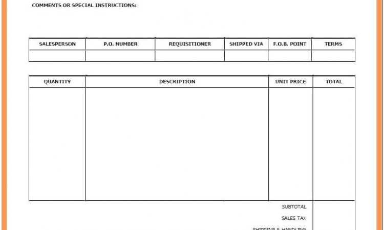 Billing Template Microsoft Word