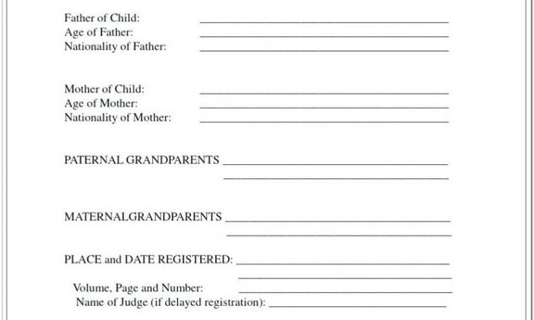 Birth Certificate Translation Template