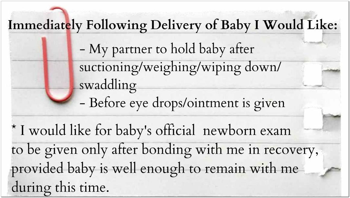 Birth Plan Examples C Section