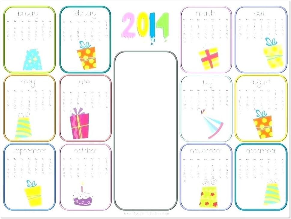 Birthday Calendar Templates Free Download