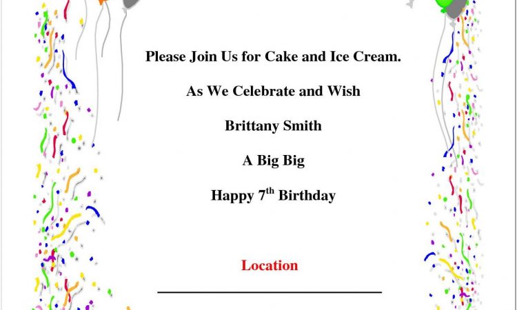 Birthday Invitation Card Template With Photo