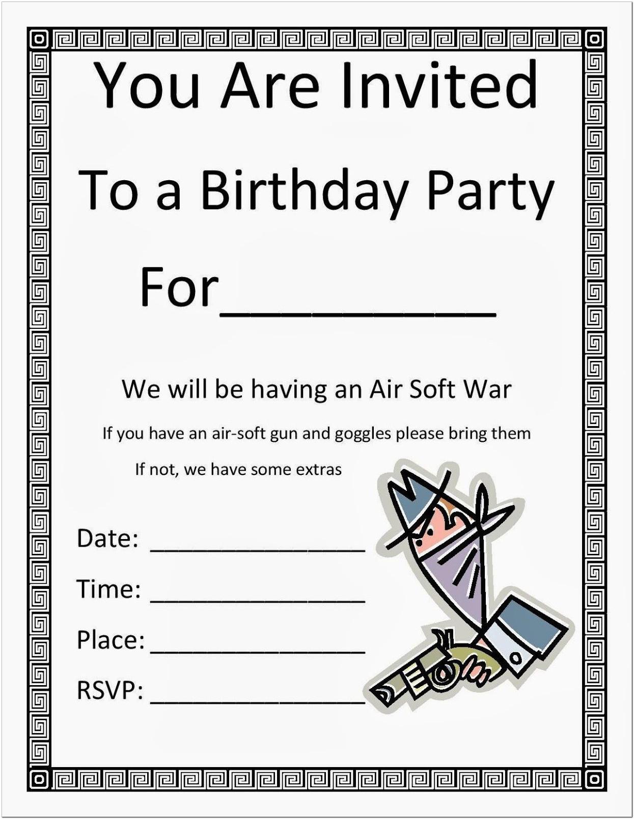 Birthday Invitation Templates Microsoft Word