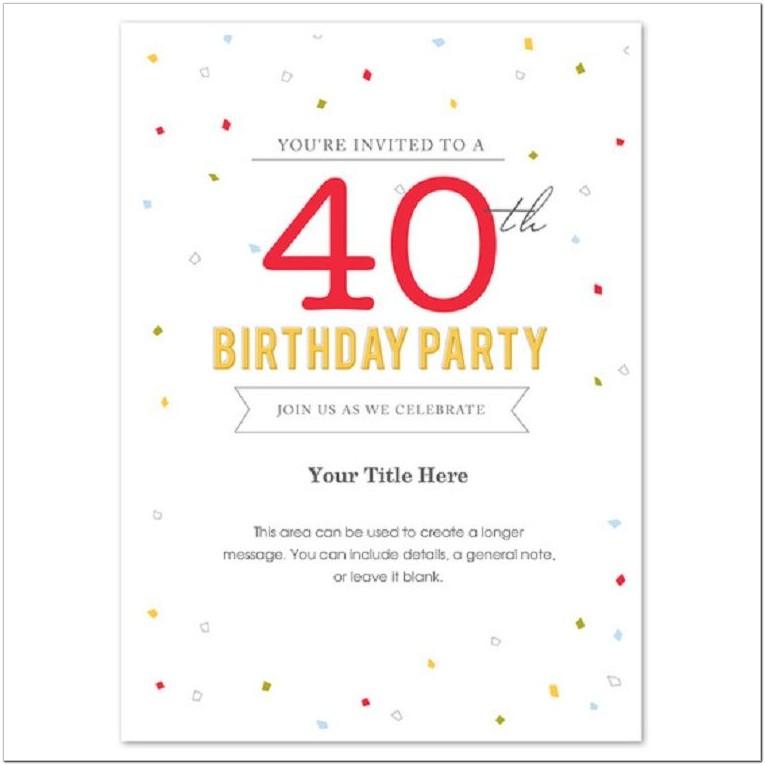 Birthday Invitation Templates Word