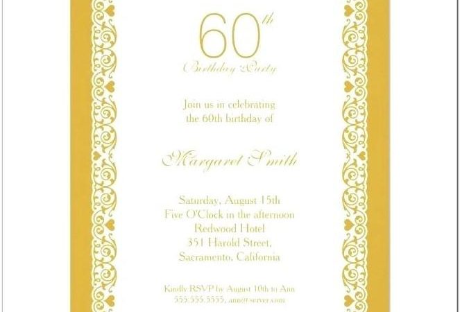 Blank 60th Birthday Invitation Templates