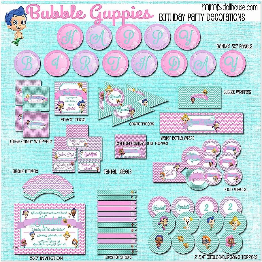 Blank Bubble Guppies Invitation Template