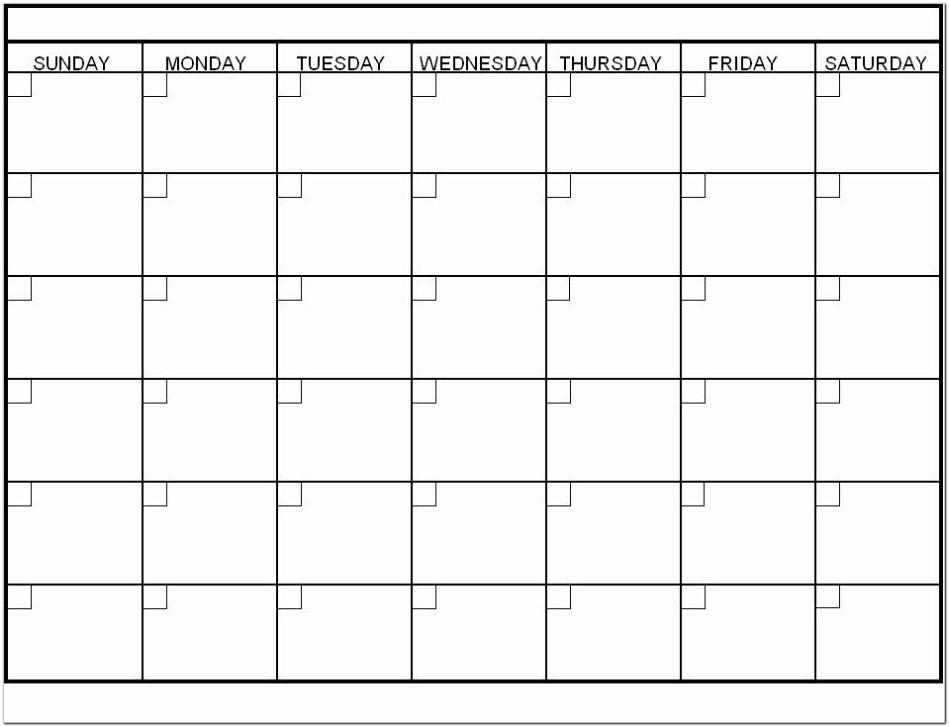 Blank Calendar Template Pdf