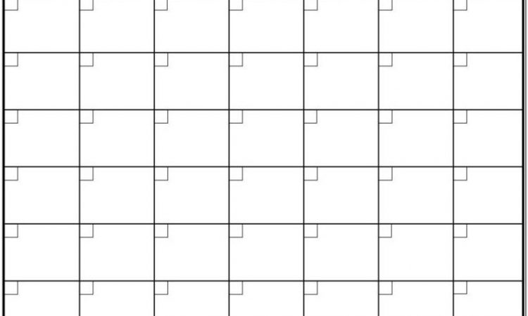 Blank Calendar Template Printable 2018