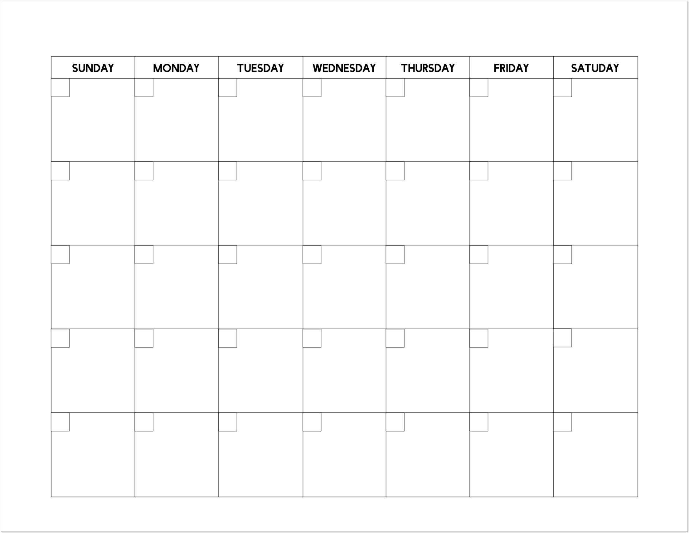 Blank Calendar Templates Free