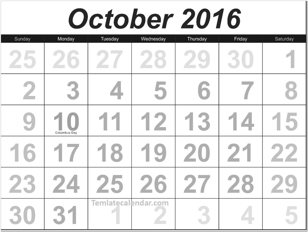 Blank Calendar Word Template 2016