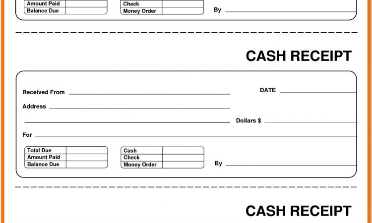 Blank Cash Receipt Template Word