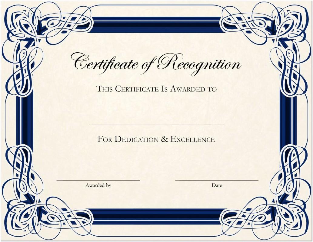 Blank Certificate Of Appreciation Templates Free