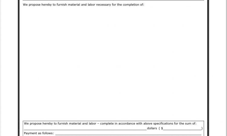 Blank Contract Forms For Construction