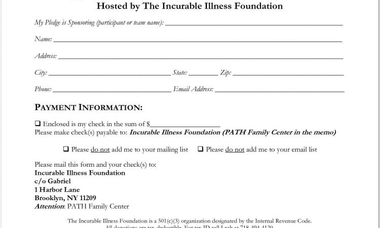 Blank Donation Form Template