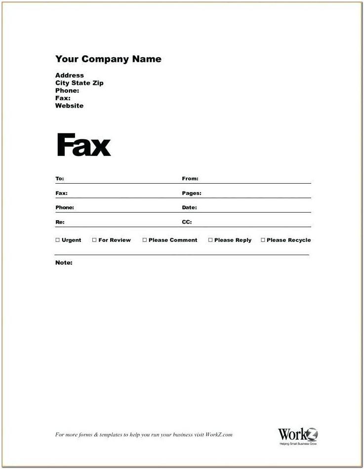 Blank Fax Cover Sheet Example