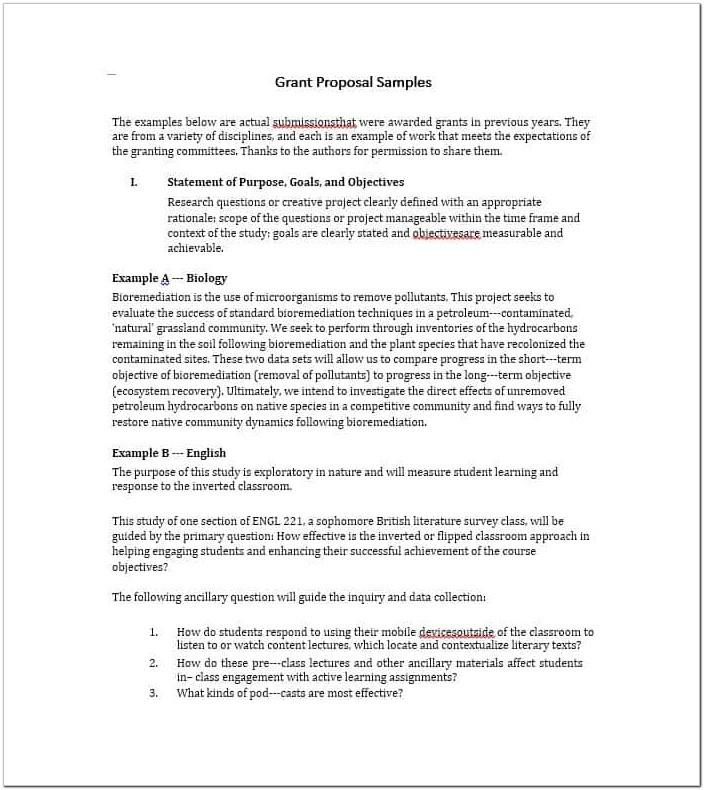 Blank Grant Proposal Template