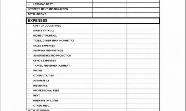 Blank Income Tax Statement Form