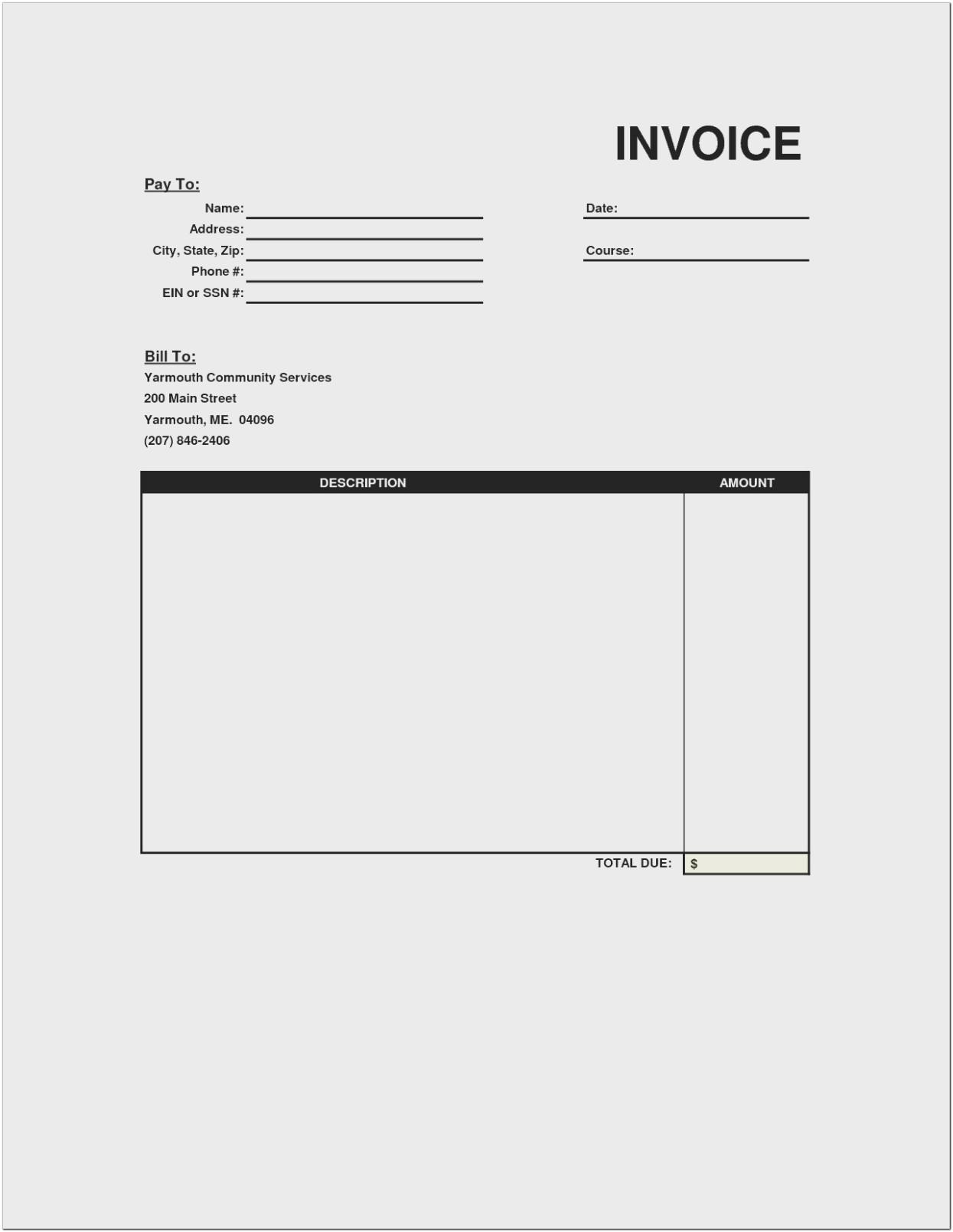 Blank Invoice Form Pdf