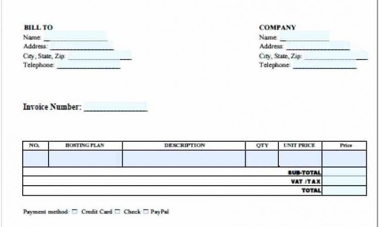 Blank Invoice Format In Word