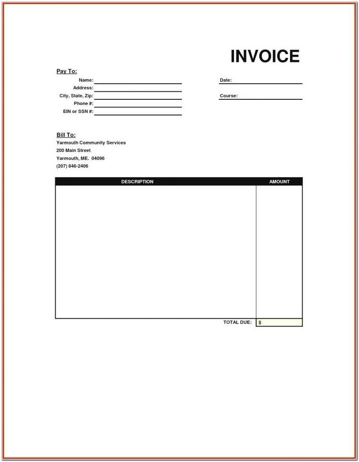 Blank Invoice Format Pdf