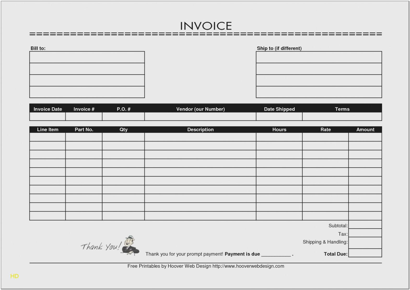 Blank Invoice Template Pdf Free