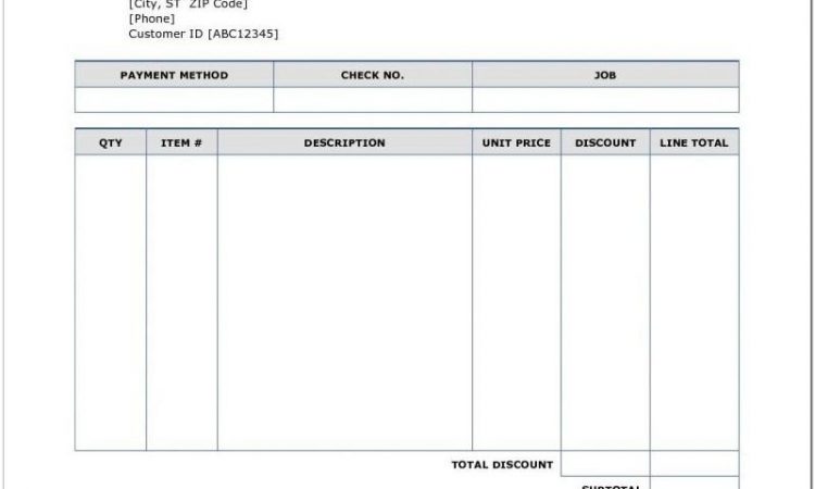 Blank Invoice Template Pdf Uk