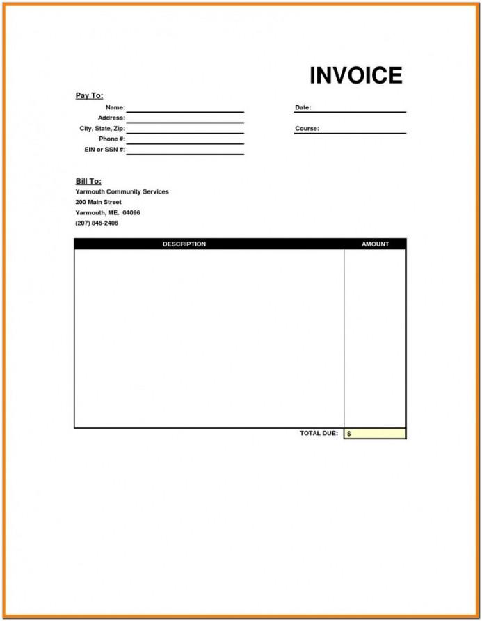 Blank Invoice Template Uk