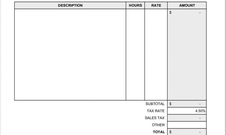 Blank Invoice Template Word