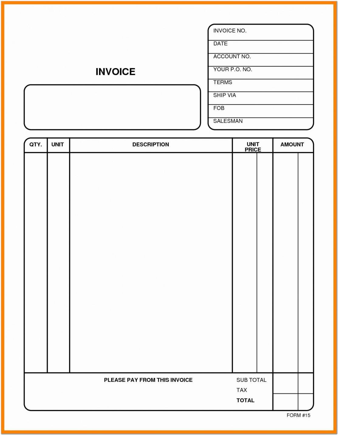 Blank Invoice Templates Pdf