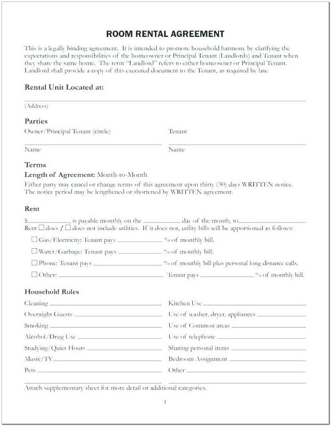 Blank Lease Agreement Form Free